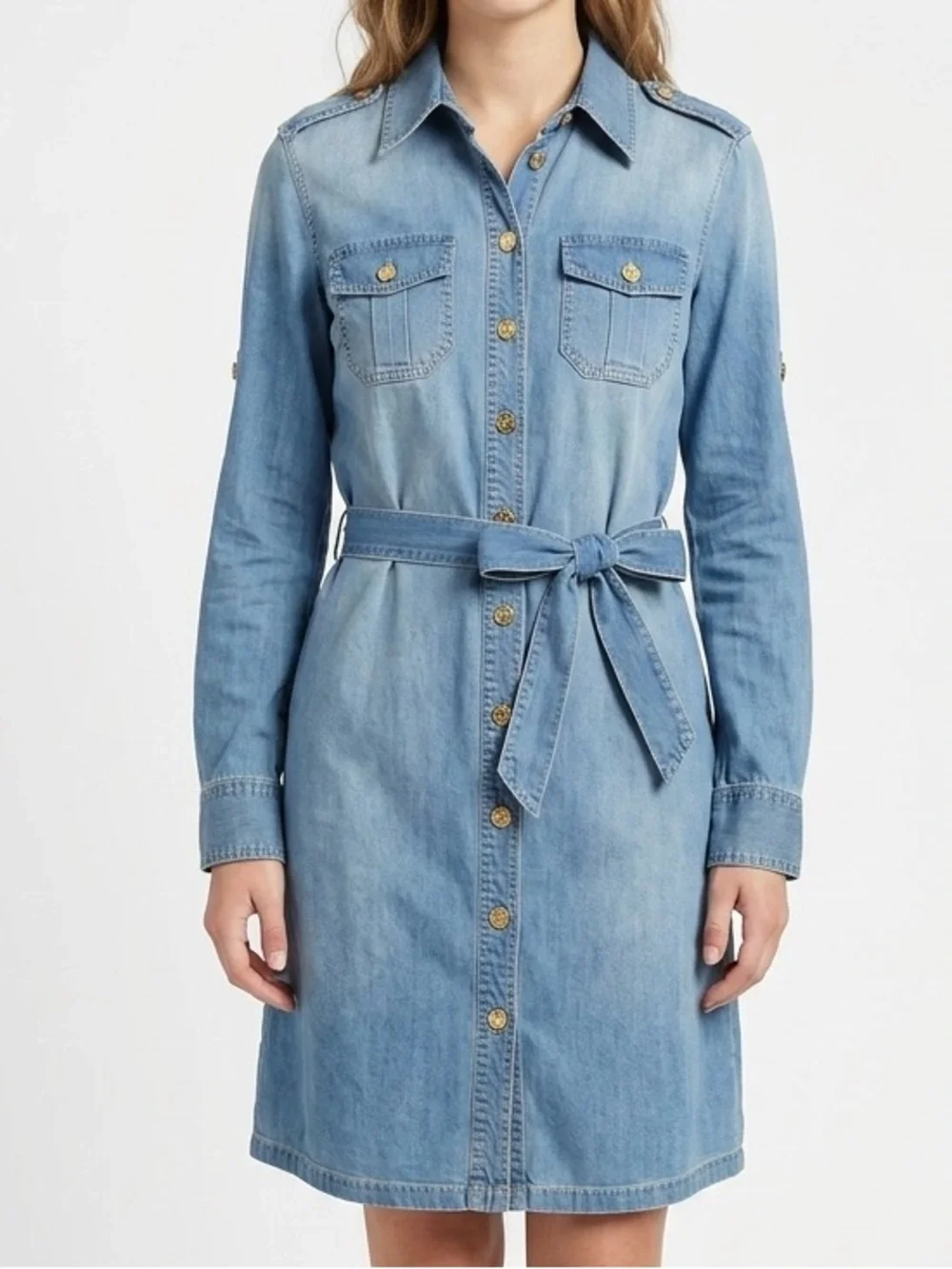 Tory Burch Light Denim Shirt Dress